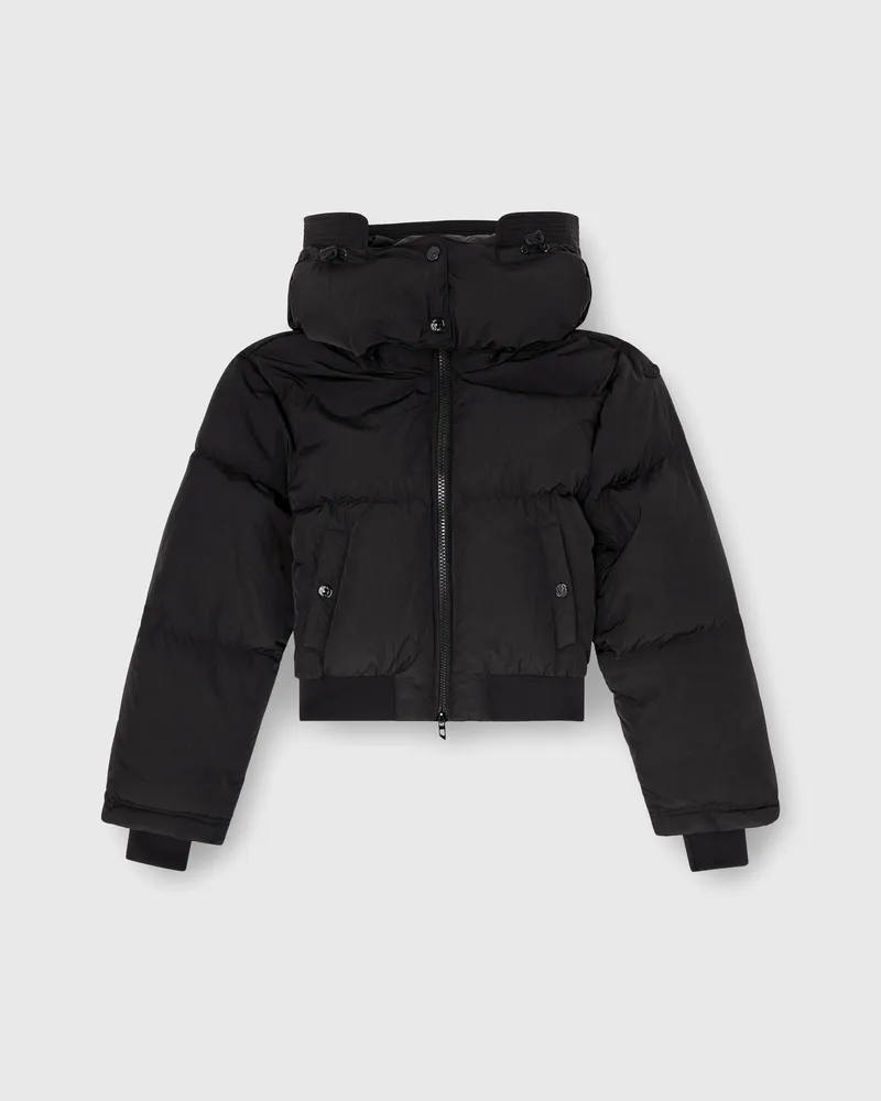 Diesel Wrinkled-nylon Daunenjacke mit abnehmbarer Kapuze - Winterjacken - Damen - Schwarz Schwarz