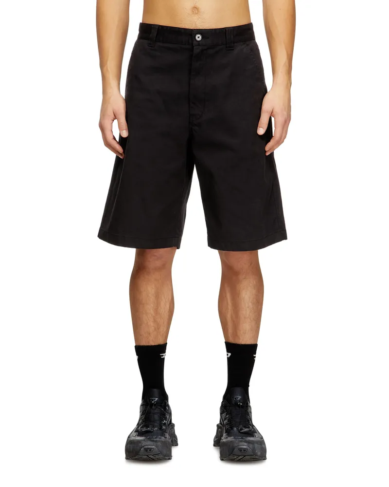 Diesel Baumwollshorts mit Stonewash-Behandlung - Kurze Hosen - Herren - Schwarz Schwarz