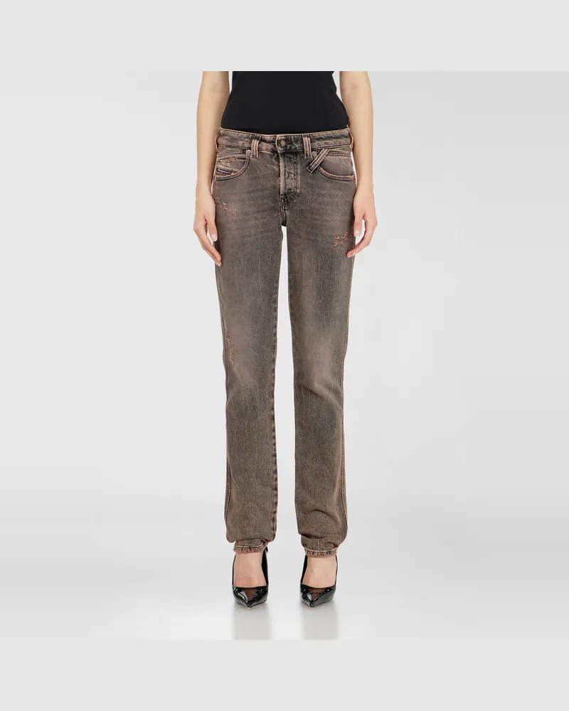 Diesel Slim Jeans Low Waist 1992 D-Jiann, Farbig, Knopfverschluss Rosa