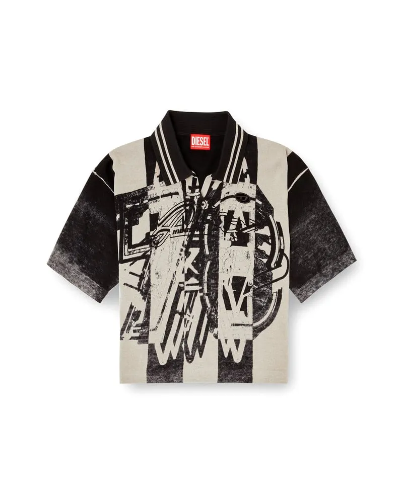 Diesel Gestreifter Polo-Pullover mit 78-Logo - T-Shirts - Damen - Bunt Bunt