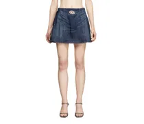 Minirock aus Prince-of-Wales-Denim - Röcke - Damen - Blau