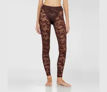 Leggings aus Nylon mit camouflage-Spitze - Hosen - Damen - Braun