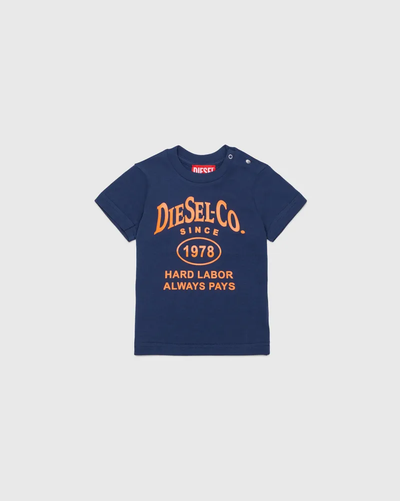 Diesel T-Shirt aus Baumwolle mit Slogan-Print - T-Shirts und Tops - Herren - Blau Blau
