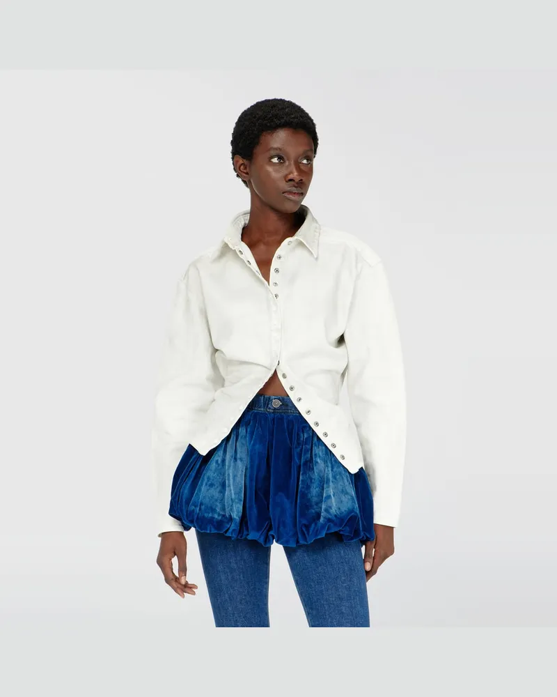 Diesel Tailliertes Hemd aus Denim - Denimhemden - Damen - Weiss Weiss