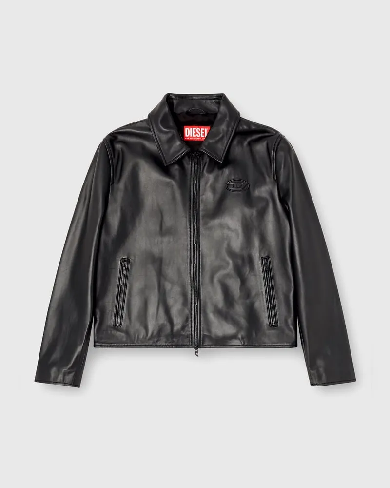Diesel Coachjacke aus Leder - Lederjacken - Damen - Schwarz Schwarz
