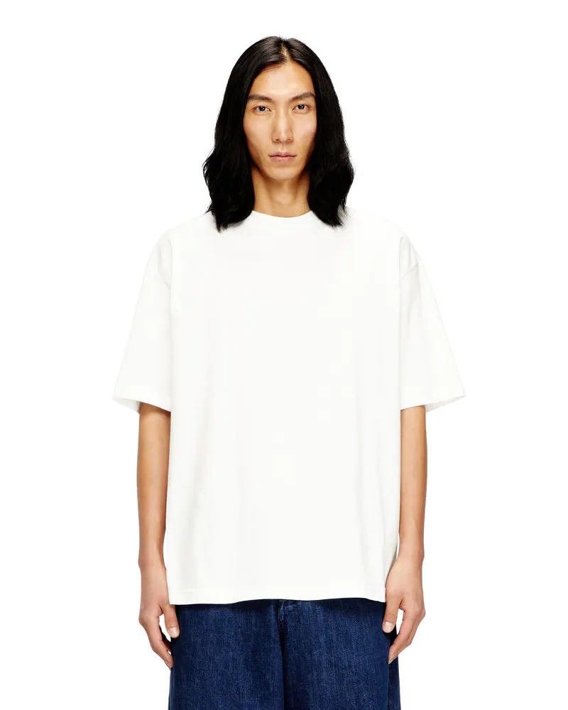 Diesel T-Shirt mit großer Oval D-Stickerei - T-Shirts - Herren - Weiss Weiss