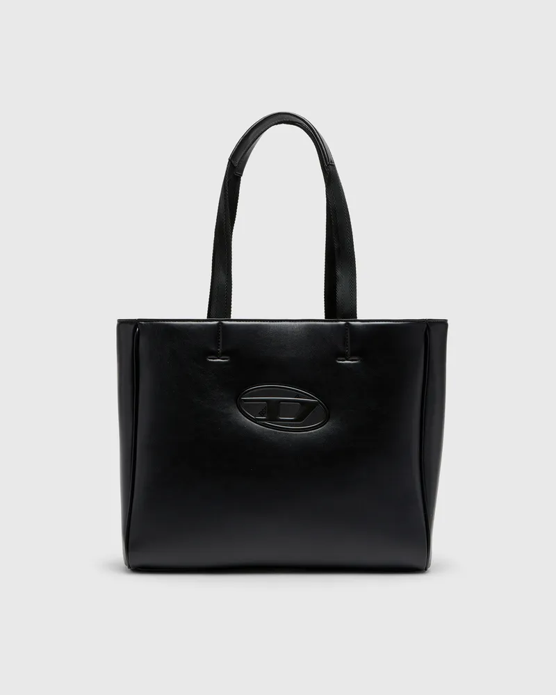 Diesel Holi-D-Quadratischer Shopper aus gebondetem Neopren - Shoppers - Unisex - Schwarz Schwarz
