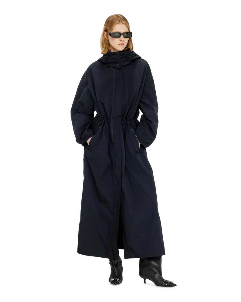 Diesel Nylon-Trenchcoat mit abnehmbarer Kapuze - Jacken - Damen - Blau Blau