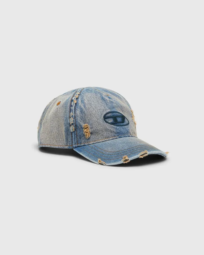 Diesel Denim-Cap mit ausgefransten Details und gesticktem Logo - Hüte - Herren - Blau Blau