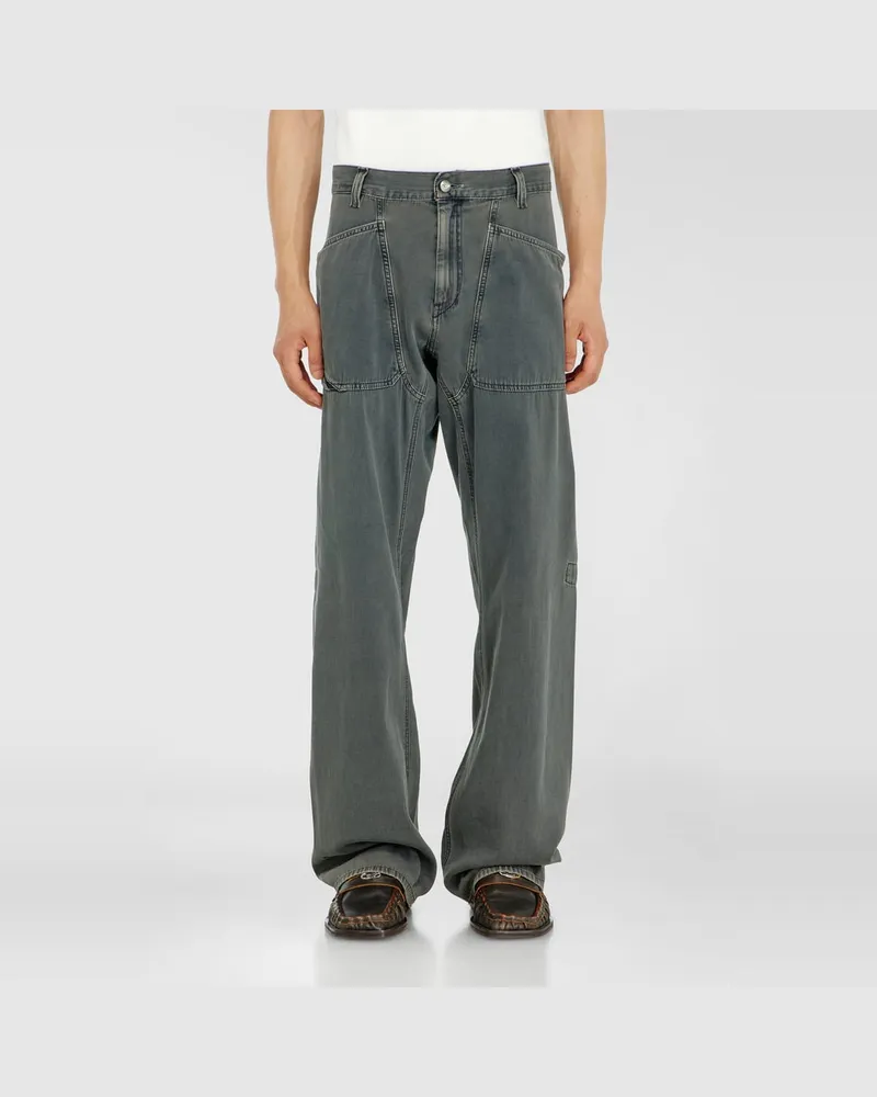 Diesel Relaxed Jeans Regular Waist D-Zeta, Farbig, Reißverschluss Grau