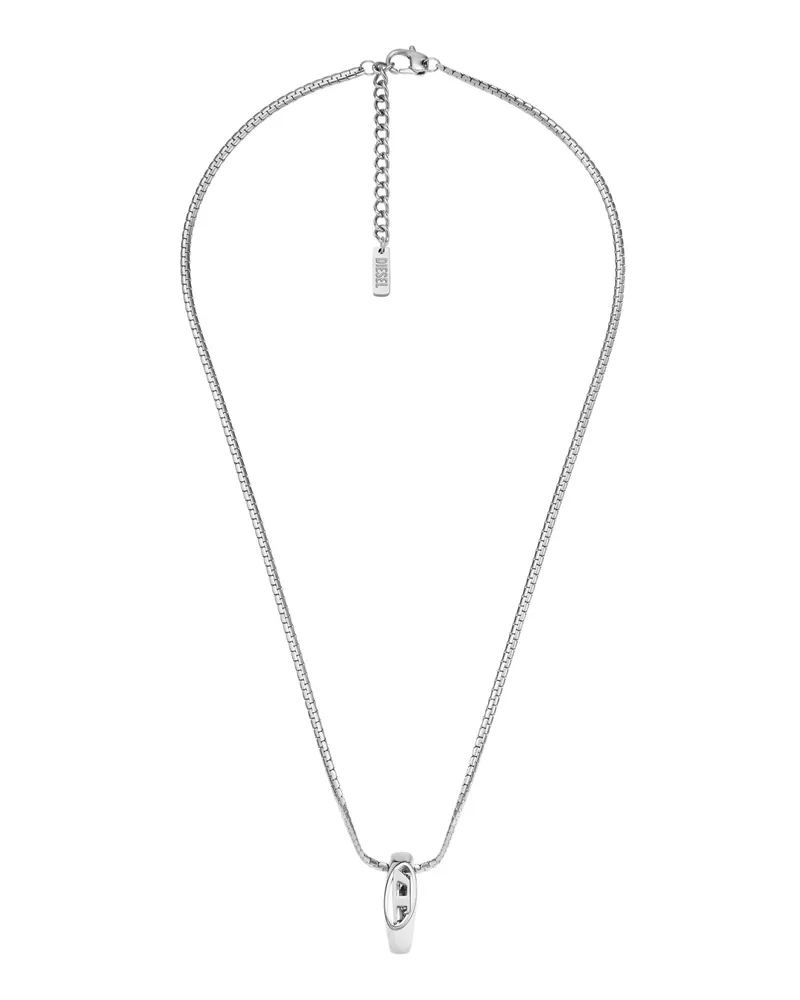 Diesel Anhänger-Halskette aus Edelstahl - Halsketten - Unisex - Silber Silber