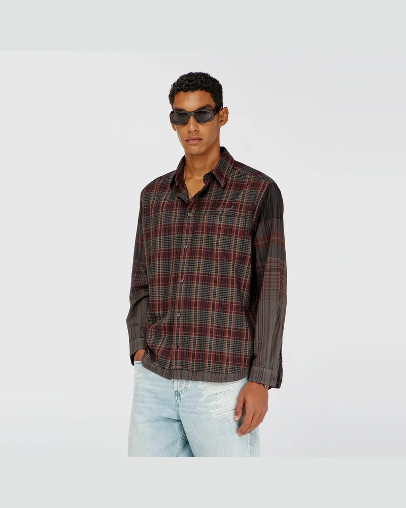Diesel Hemd aus Flanell mit metallischem Karomuster - Hemden - Herren - Bunt Bunt