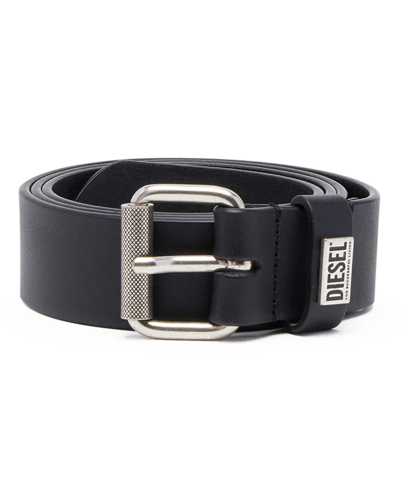 Diesel 3.5cm Gürtel aus Leder mit Logo-Plakette - Gürtel - Herren - Schwarz Schwarz