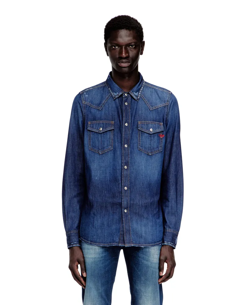 Diesel Jeanshemd mit Pattentaschen - Denimhemden - Herren - Blau Blau