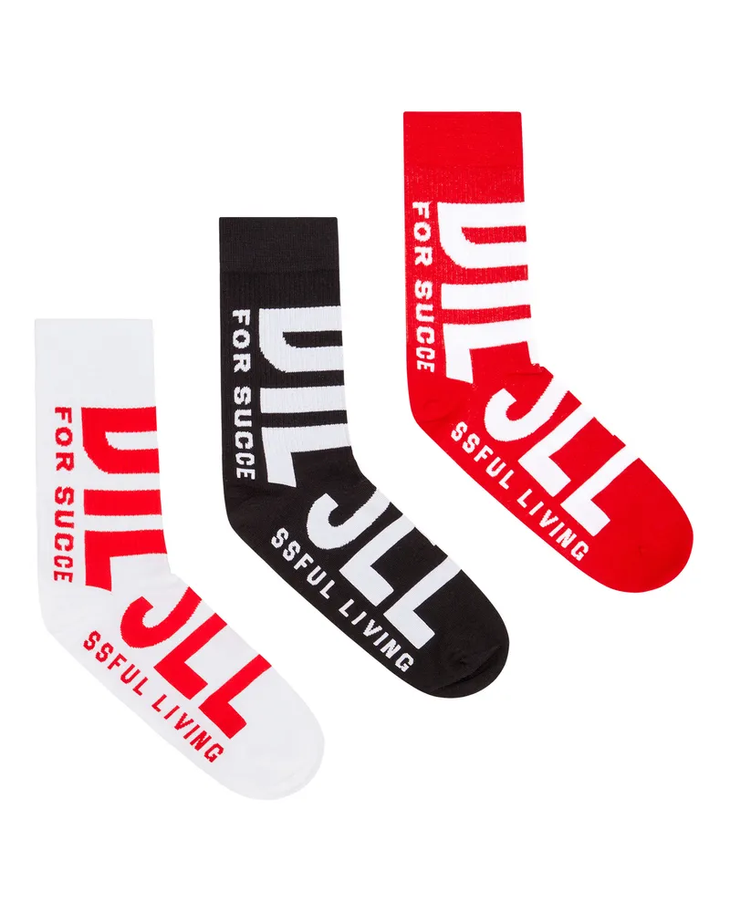 Diesel Socken mit großem Logo im Dreierpack - Socken - Herren - Bunt Bunt