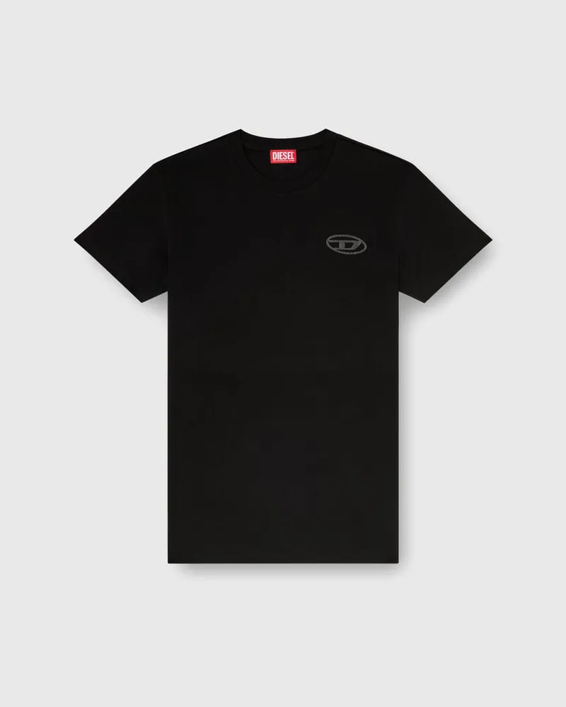 Diesel T-Shirt aus Baumwolle mit Oval D Logo - T-Shirts - Herren - Schwarz Schwarz