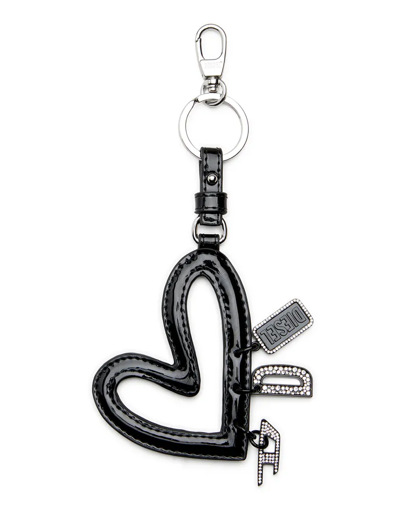 Diesel Herzförmiger Anhänger mit glänzendem Finish - Charms und Schlüsselanhänger - Damen - Schwarz Schwarz