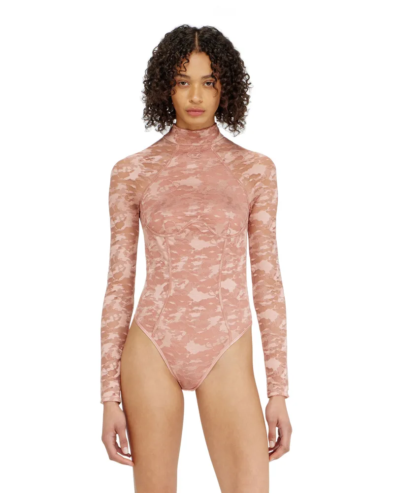Diesel Body aus Nylonspitze mit offenem Rücken - Bodys - Damen - Rosa Rosa