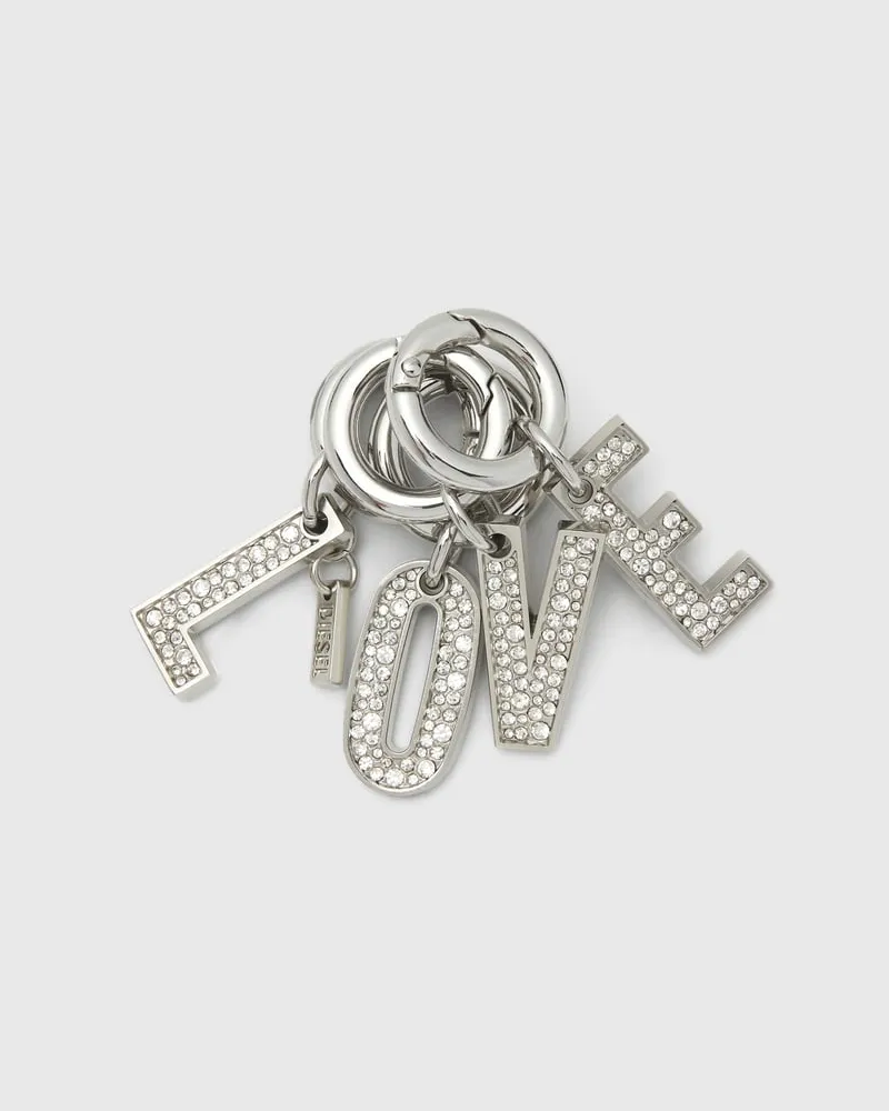 Diesel Metallschlüsselanhänger mit LOVE-Anhängern - Charms und Schlüsselanhänger - Damen - Silber Silber