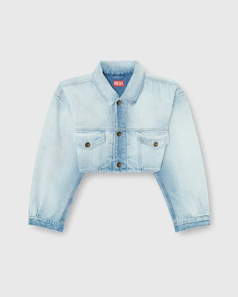 Diesel Übergroße, kurz geschnittene Truckerjacke - Denim jacken - Damen - Blau Blau
