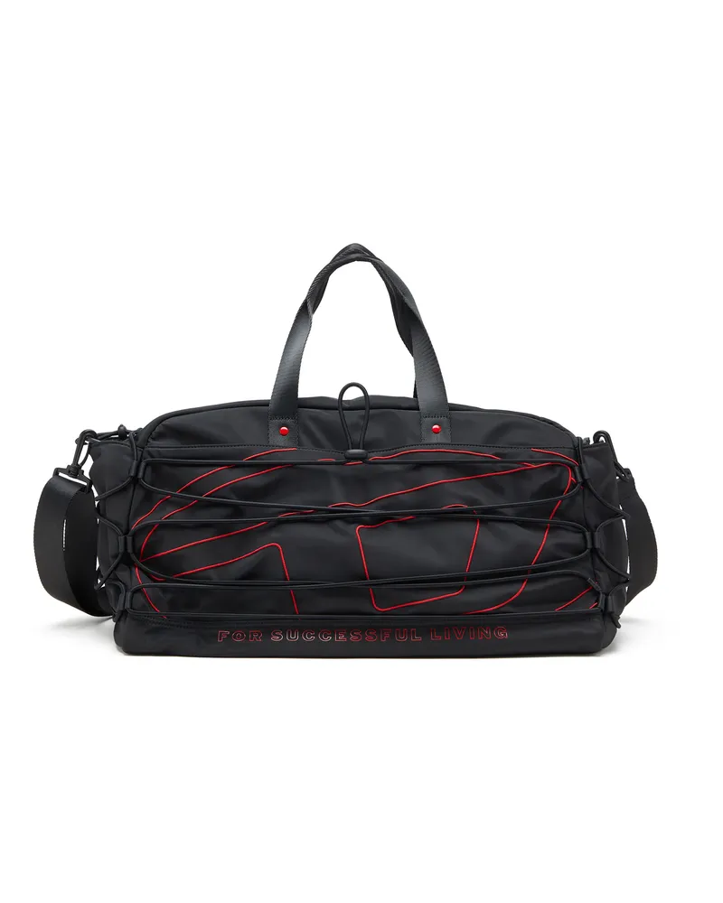 Diesel Tech-D-Seesack aus Nylon mit Oval D-Stickerei - Reisetaschen - Unisex - Schwarz Schwarz