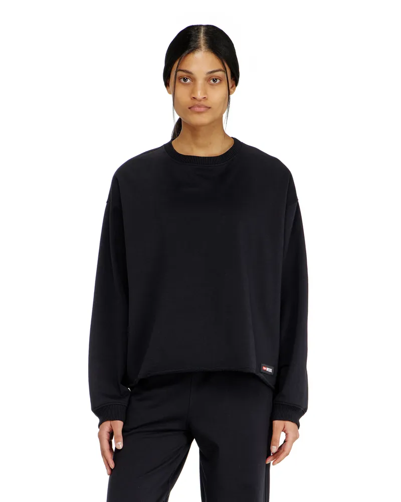 Diesel Aufgerautes Sweatshirt mit offener Kante - Oberteile - Damen - Schwarz Schwarz