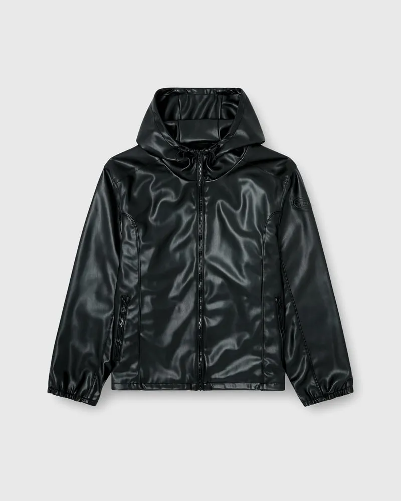 Diesel Windjacke mit Kapuze aus beschichtetem Stoff - Jacken - Herren - Schwarz Schwarz