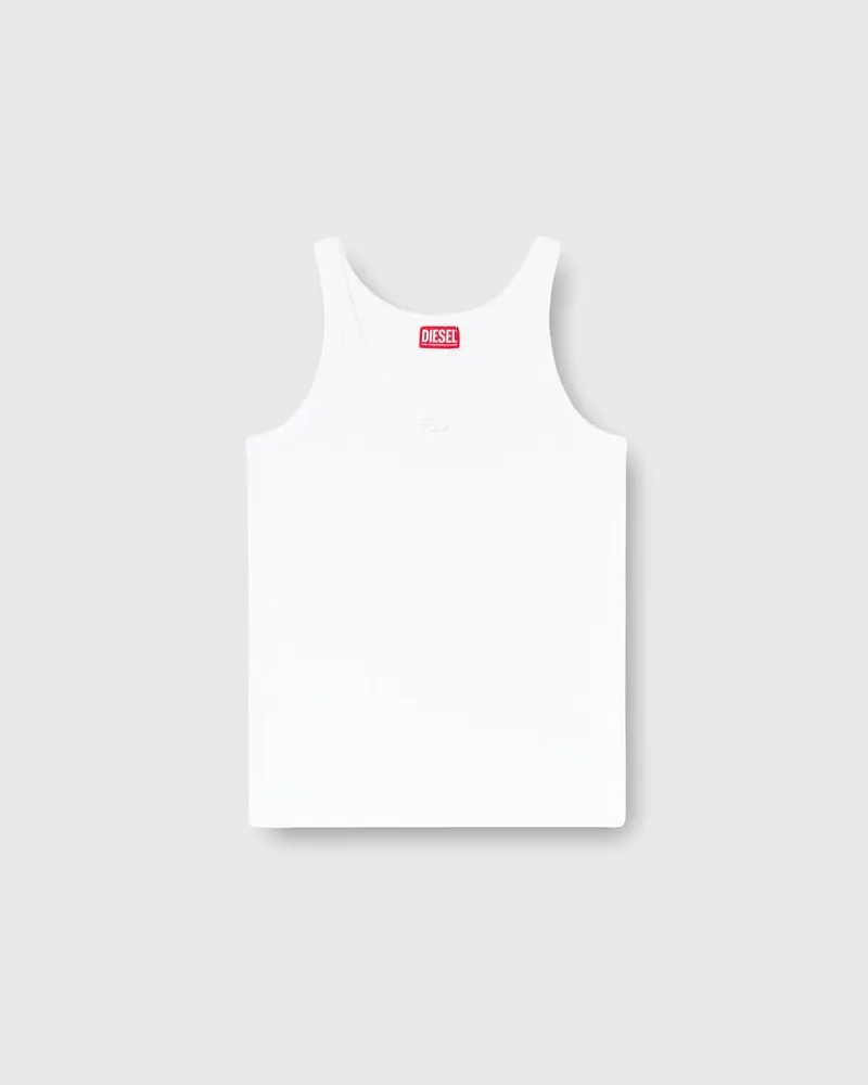 Diesel Schmal geschnittenes Baumwoll-Tanktop mit Oval D-Logo - T-Shirts - Herren - Weiss Weiss
