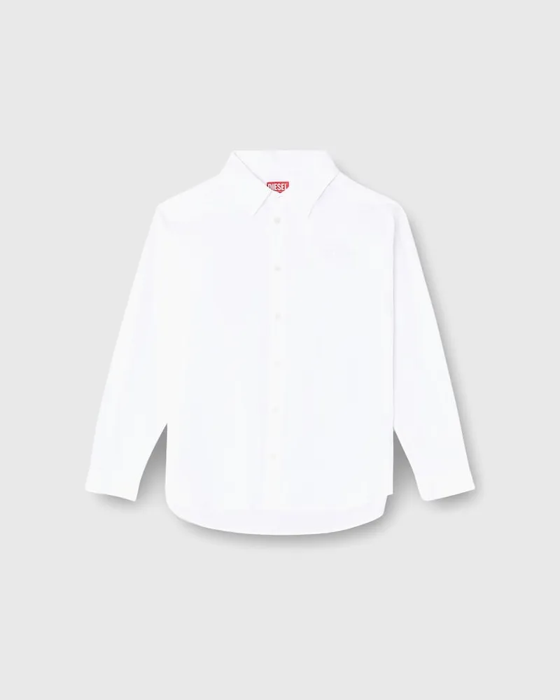 Diesel Stretch-Popeline-Hemd mit Stickerei - Hemden - Herren - Weiss Weiss