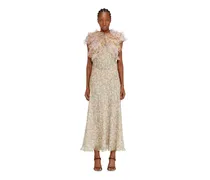 Seidenkleid mit Blumenmuster - Kleider - Damen - Beige