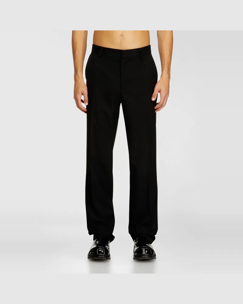 Diesel Wollmischung-Hose mit Metalletikett - Hosen - Herren - Schwarz Schwarz