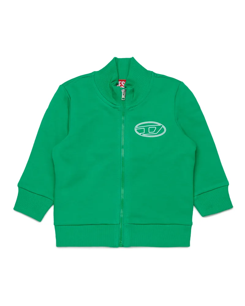 Diesel Baumwoll-Sweatshirt mit Reißverschluss - Sweatshirts - Unisex - Grün Grün