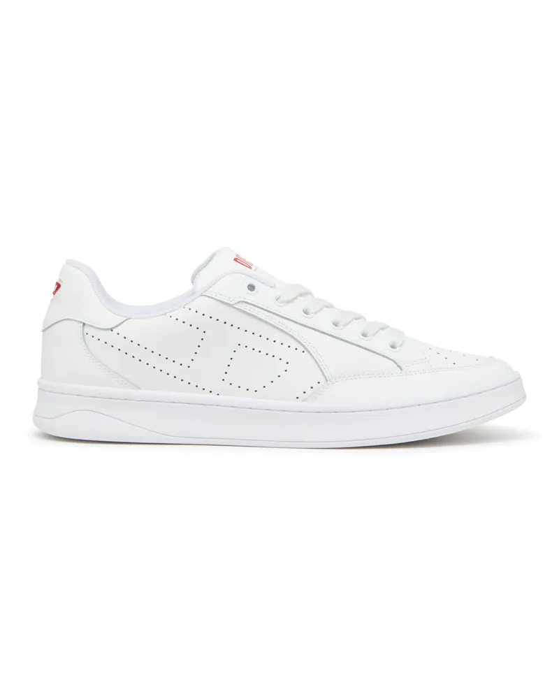 Diesel S-Dakota-Sneakers aus Leder mit perforiertem Logo - Sneakers - Weiss