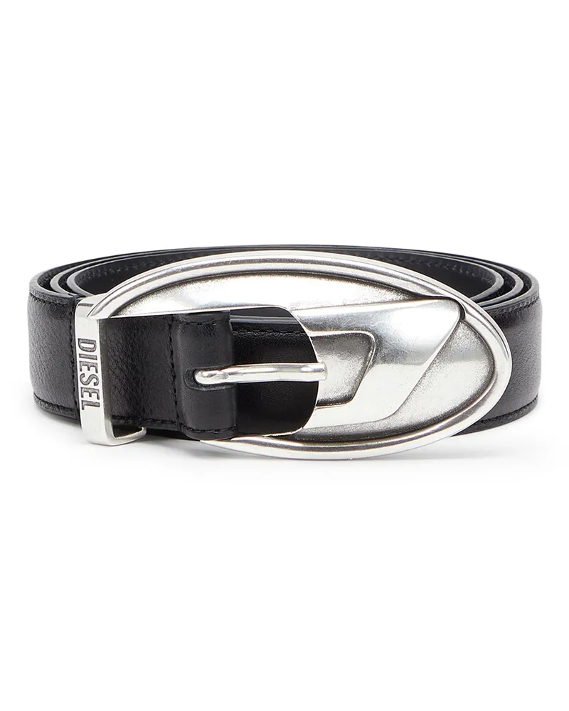 Diesel 3 cm breiter Gürtel aus Bonded-Leder - Gürtel - Unisex - Schwarz Schwarz
