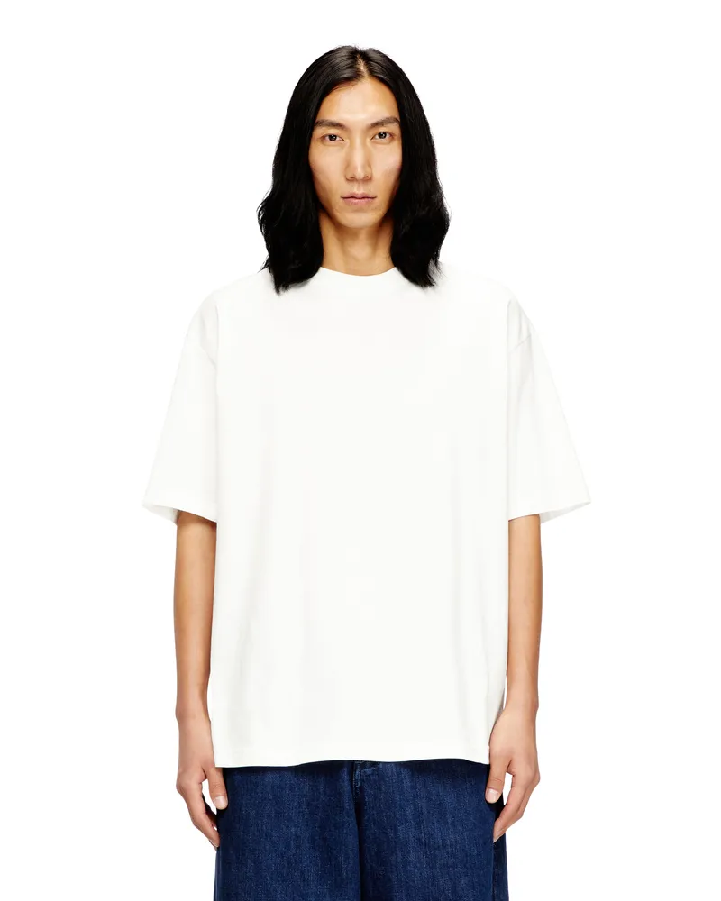Diesel T-Shirt mit großer Oval D-Stickerei - T-Shirts - Herren - Weiss Weiss