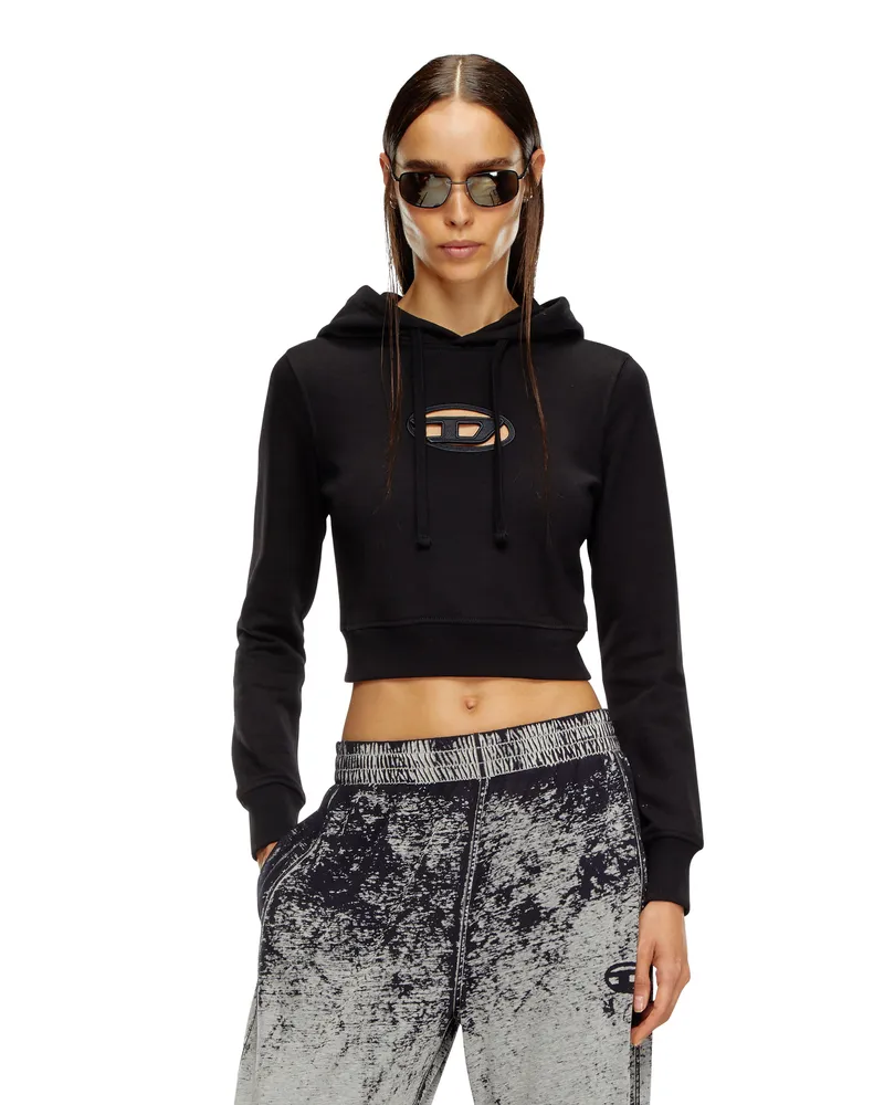 Diesel Hoodie mit ausgeschnittenem Oval D-Logo - Sweatshirts - Damen - Schwarz Schwarz
