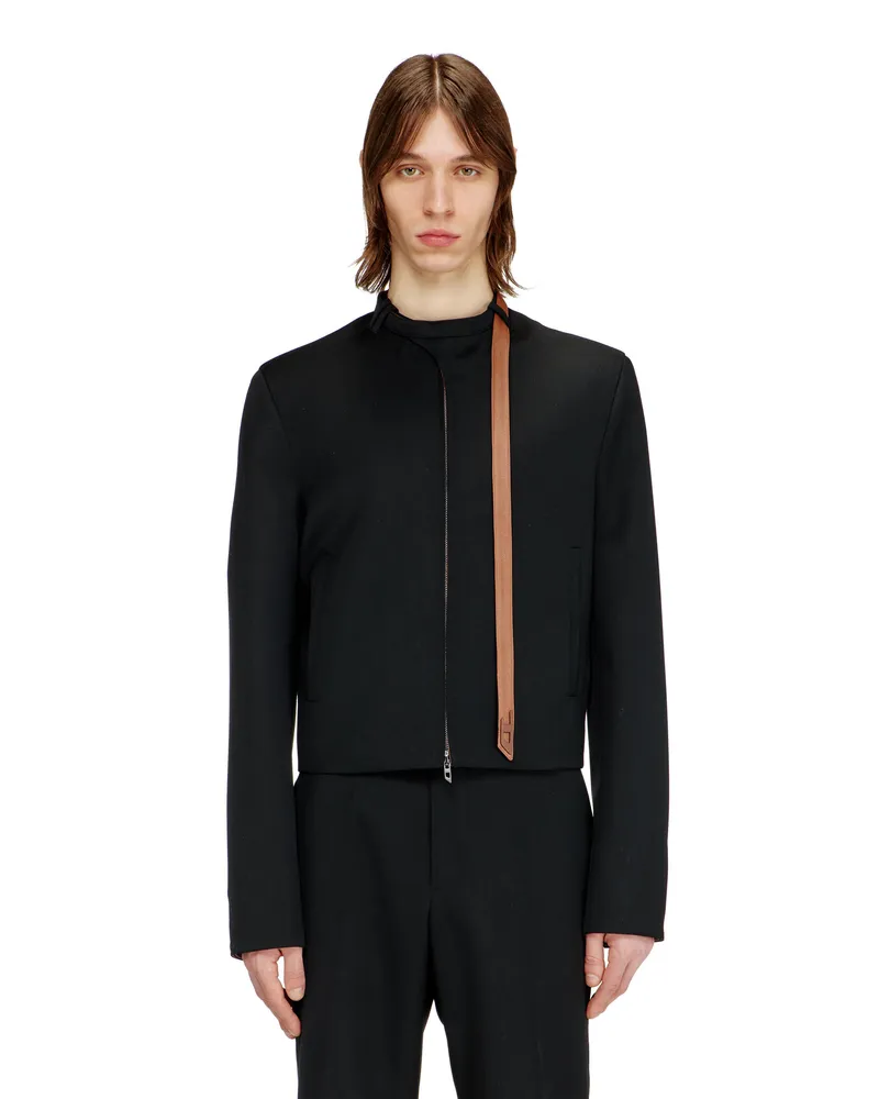 Diesel Maßgeschneiderte Jacke mit Biker-Halsriemen - Jacken - Herren - Schwarz Schwarz