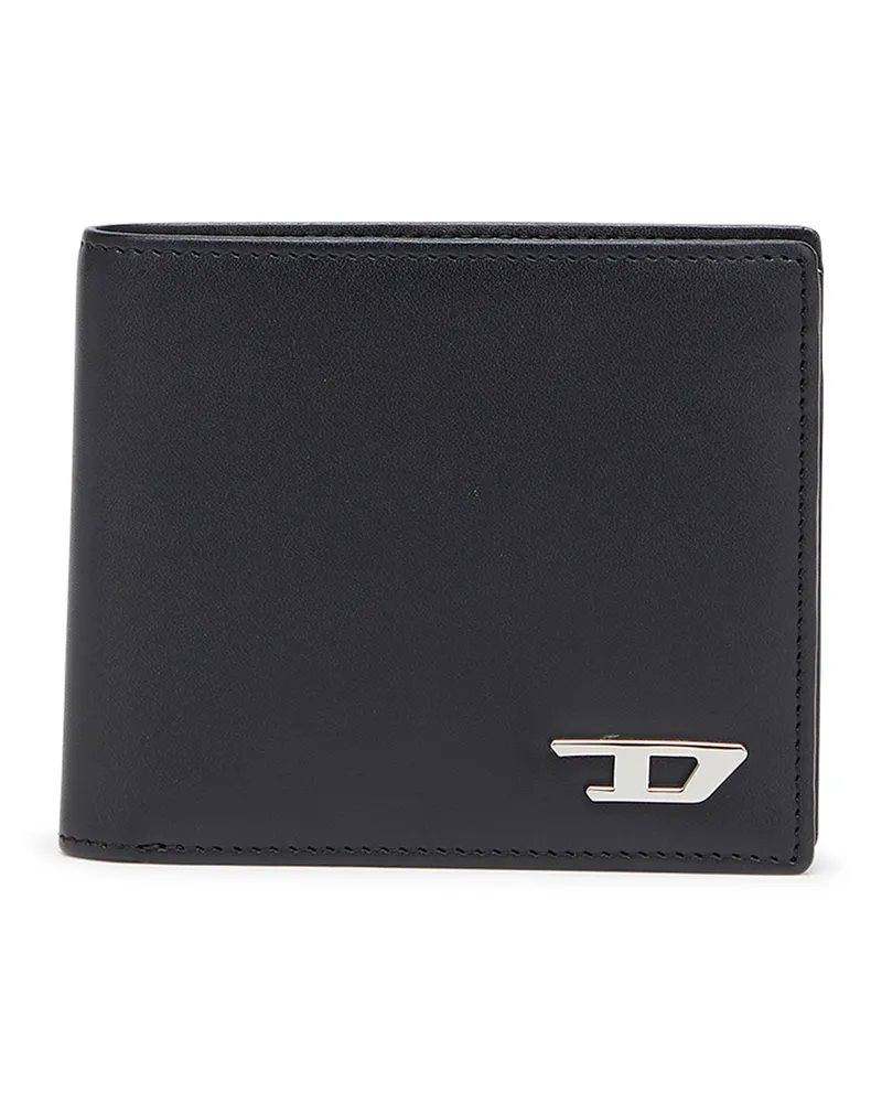 Diesel Zweifach faltbare Geldbörse aus Leder mit Münzfach - Kleine Portemonnaies - Herren - Schwarz Schwarz