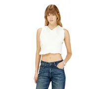 Tanktop aus doppellagigem Jersey mit Raffung - Oberteile - Damen - Weiss