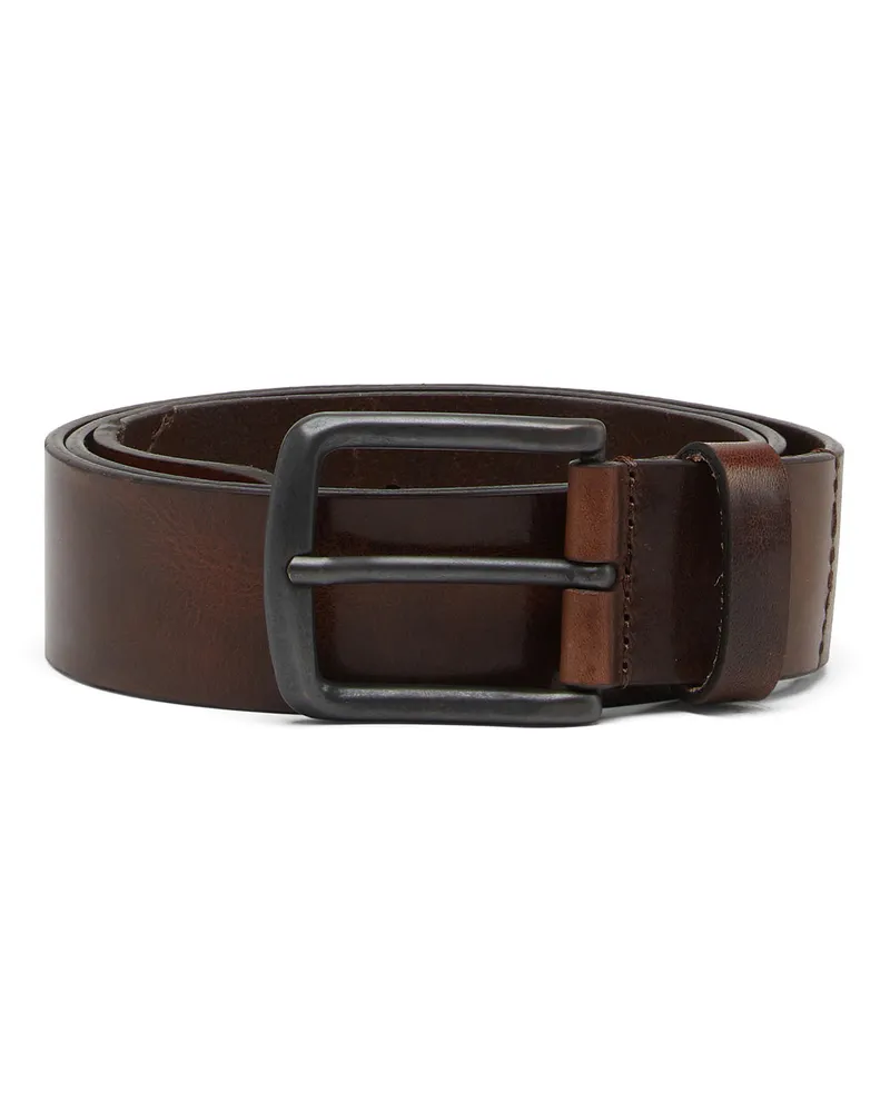 Diesel 3.9cm Gürtel aus behandeltem Leder mit Diesel-Logo - Gürtel - Herren - Braun Braun