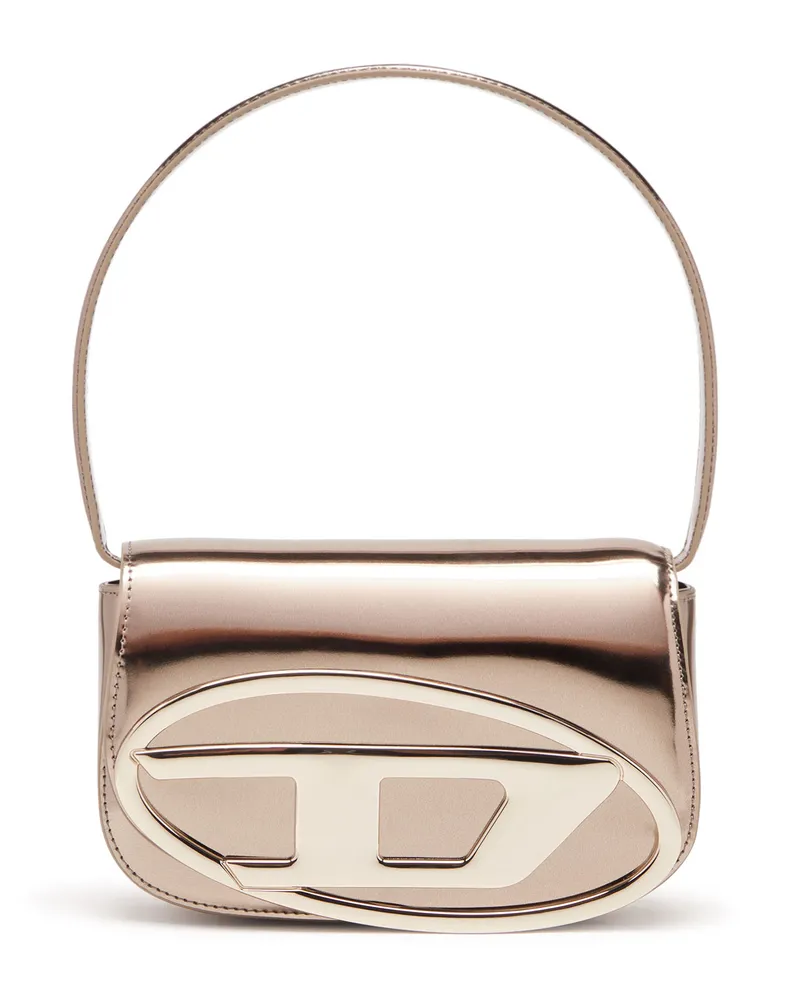 Diesel 1DR-Ikonische Schultertasche aus Spiegel-Leder - Schultertaschen - Damen - Braun Braun