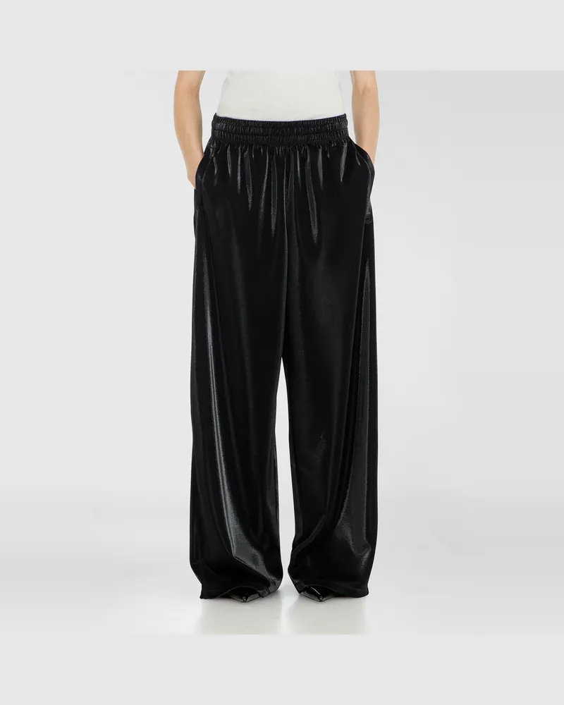 Diesel Sweatpants aus glänzendem Piquet-Stoff - Hosen - Damen - Schwarz Schwarz
