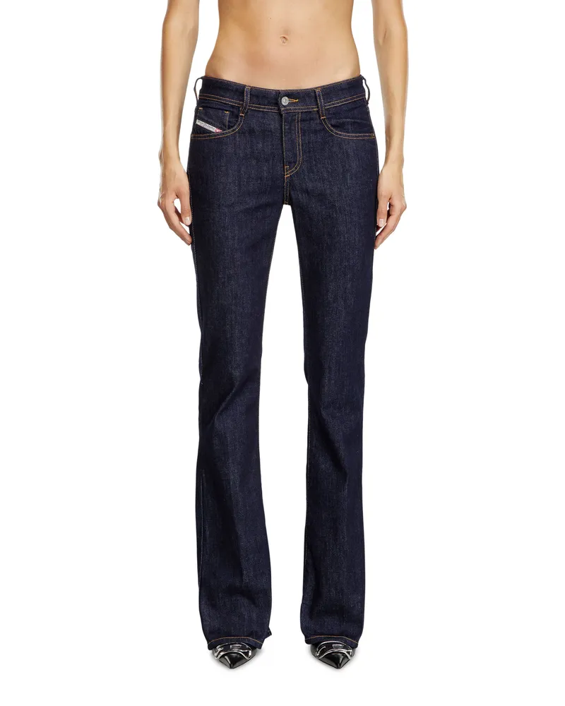 Diesel Bootcut Jeans Low Waist 1969 D-Ebbey, Dunkelblau, Reißverschluss Blau