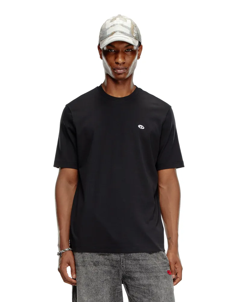 Diesel T-Shirt mit oval D-Patch - T-Shirts - Herren - Schwarz Schwarz
