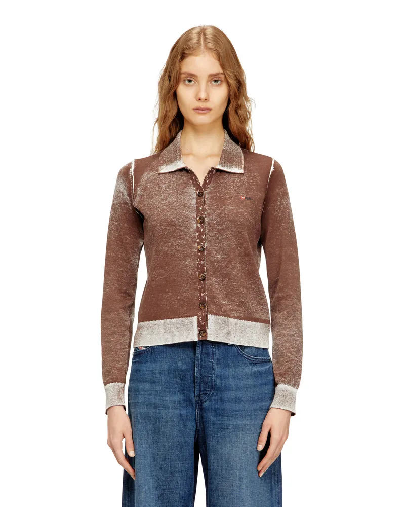 Diesel Cardigan mit verblasstem Umkehrdruck - Strickwaren - Damen - Braun Braun