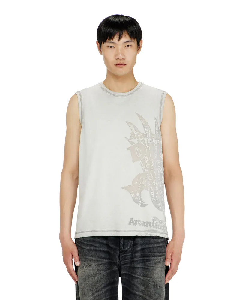 Diesel Ärmelloses Jersey-Top mit geprägten Grafiken - T-Shirts - Herren - Grau Grau