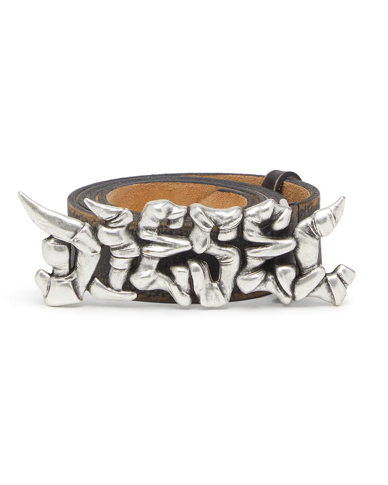 Diesel 3.5 cm behandelter Gürtel aus Leder mit Graffiti-Schnalle - Gürtel - Unisex - Bunt Bunt
