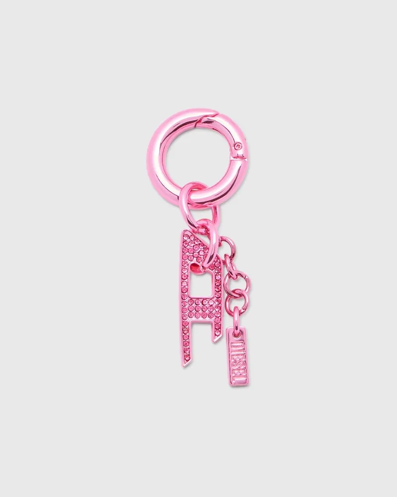 Diesel Metallschlüsselanhänger mit D-Anhänger aus Strass - Charms und Schlüsselanhänger - Unisex - Rosa Rosa