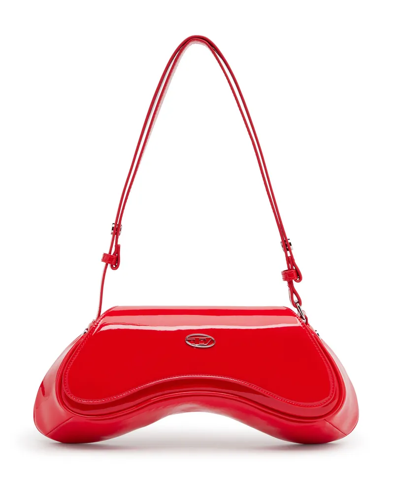 Diesel Play-Glänzende Crossbody-Tasche - Schultertaschen - Damen - Rot Rot