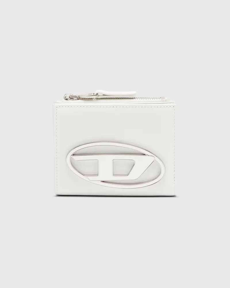 Diesel Kleines Portemonnaie aus Leder mit Logo-Plakette - Kleine Portemonnaies - Damen - Weiss Weiss